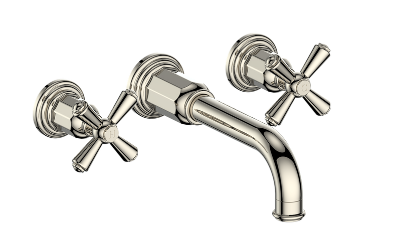 Vogt Carinthia 8" Widespread Wall-Mount Bathroom Sink Faucet – Polished Nickel – BF.C3.1510.PN