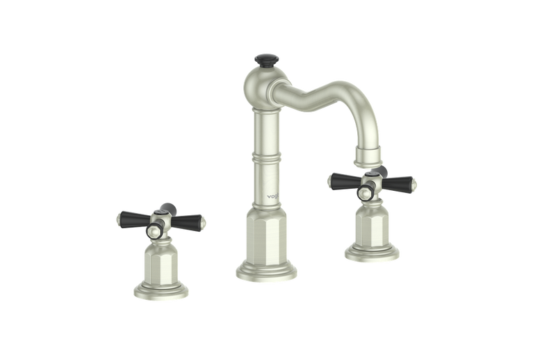 Vogt Carinthia 8" Widespread Bathroom Sink Faucet with Pop-Up Drain – Brushed Nickel / Matte Black – BF.C3.1321.BB