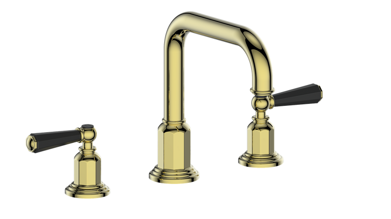 Vogt Carinthia 8" Widespread Bathroom Sink Faucet with Pop-Up Drain – Brushed Gold / Matte Black – BF.C2.1331.BGB