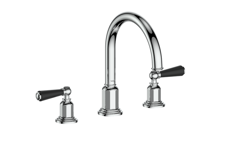 Vogt Carinthia 8" Widespread Bathroom Sink Faucet with Pop-Up Drain – Chrome / Matte Black – BF.C1.1311.CB