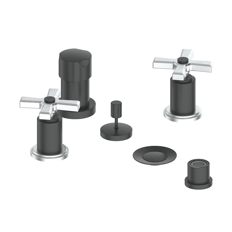 Vogt Zehn Bidet Faucet – Matte Black / Stainless Steel – BF.Z4.3000.SB