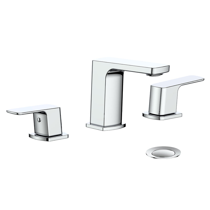 Vogt Niveau 8" Widespread Bathroom Sink Faucet with Pop-Up Drain – Chrome – BF.NU.1301.CC