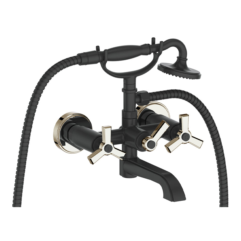 Vogt Zehn Wall-Mount Tub Filler – Matte Black / Polished Nickel – BF.Z3.2200.PB