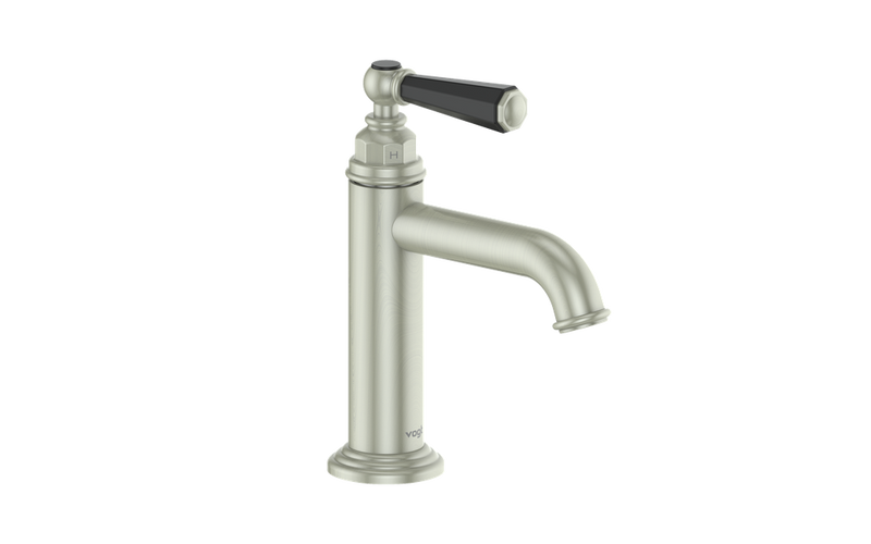 Vogt Carinthia Single-Hole Bathroom Sink Faucet with Pop-Up Drain – Brushed Nickel / Matte Black – BF.C2.1001.BB