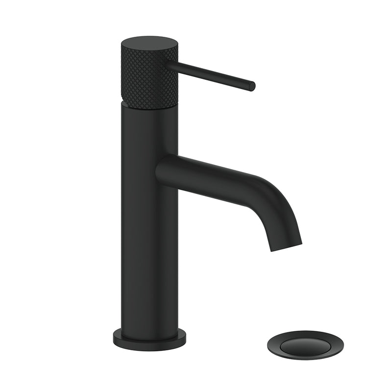 Vogt Drava Single-Hole Bathroom Sink Faucet with Pop-Up Drain – Matte Black – BF.DA.1001.MB