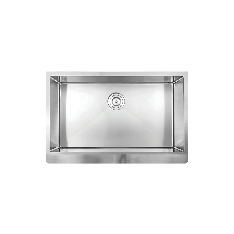 Vogt Judenburg 16R 32 7/8" Single-Bowl 16-Gauge Stainless Steel Apron-Front Kitchen Sink with Bottom Grid – KS.3319.J16R-64