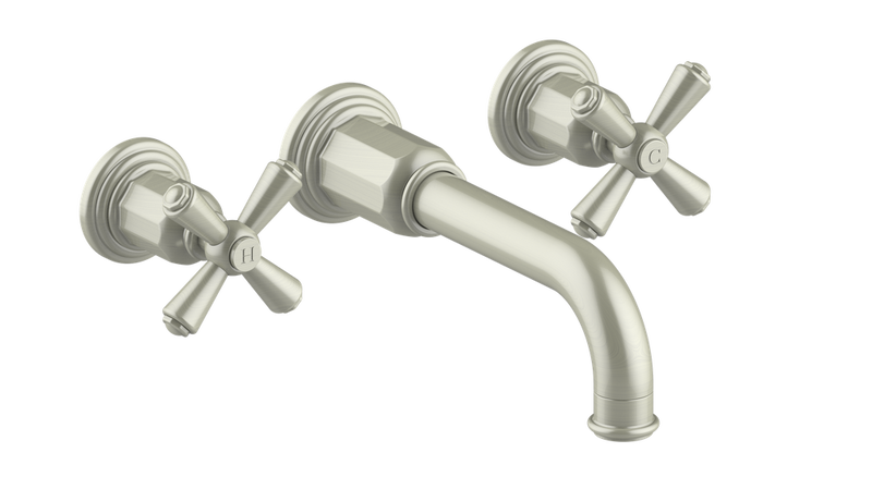 Vogt Carinthia 8" Widespread Wall-Mount Bathroom Sink Faucet – Brushed Nickel – BF.C3.1510.BN