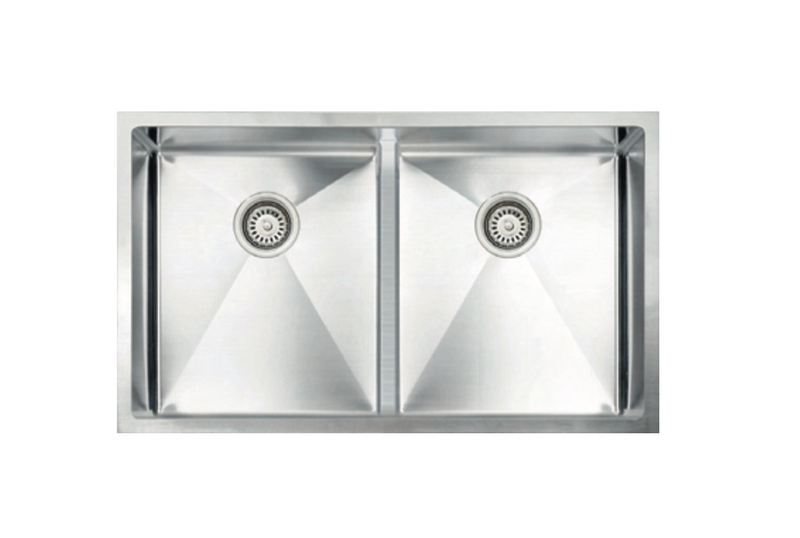 Vogt Bludenz 18R Low Divide 32" Low-Divide Double-Bowl 18-Gauge Stainless Steel Undermount Kitchen Sink with Bottom Grids – KS.3218.BL18R-63