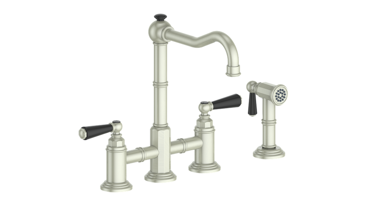 Vogt Carinthia Bridge Kitchen Faucet with Side Spray – Brushed Nickel / Matte Black – KF.11CA.2101.BB