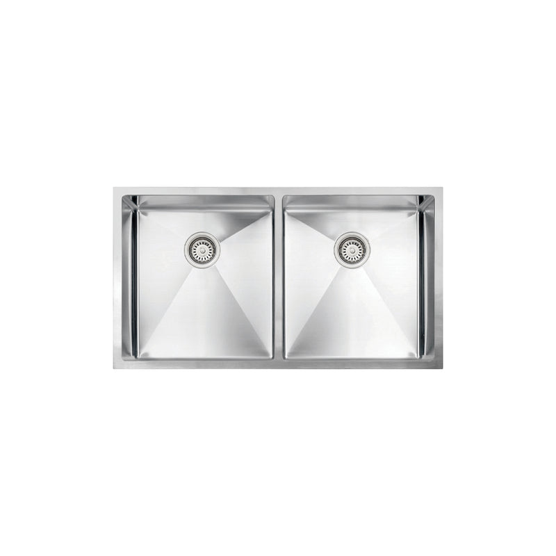 Vogt Volker 18R 34" Double-Bowl 18-Gauge Stainless Steel Undermount Kitchen Sink – KS.3418.V18R-61