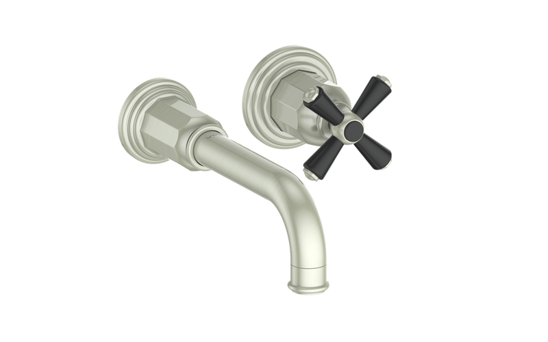 Vogt Carinthia Wall-Mount Bathroom Sink Faucet – Brushed Nickel / Matte Black – BF.C3.1410.BB