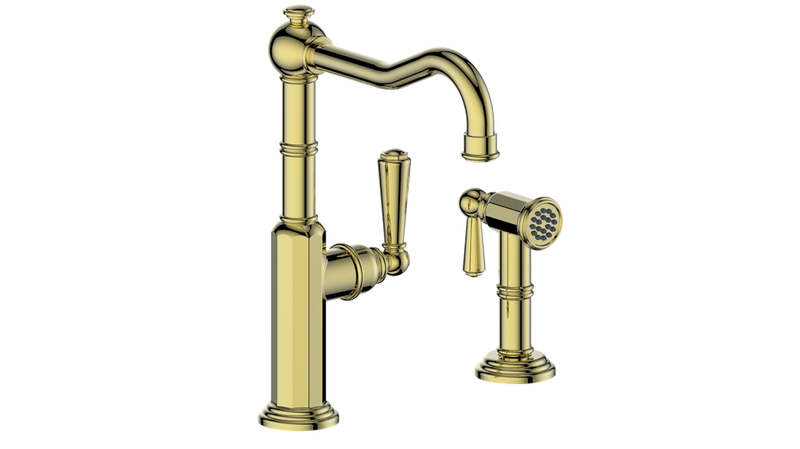 Vogt Carinthia Kitchen Faucet with Side Spray – Brushed Gold – KF.12CA.2101.BG