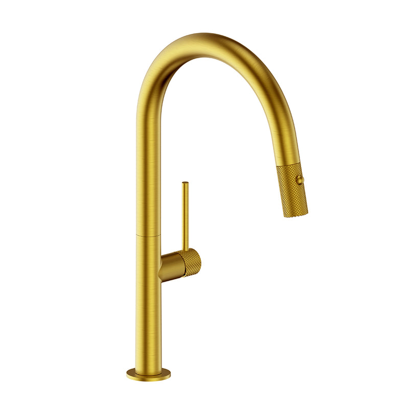Vogt Drava 16" Pull-Down Kitchen Faucet – Brushed Gold – KF.16D1.1214.BG