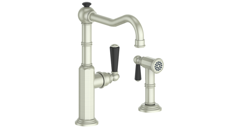 Vogt Carinthia Kitchen Faucet with Side Spray – Brushed Nickel / Matte Black – KF.12CA.2101.BB