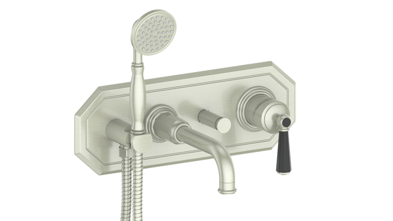 Vogt Carinthia Wall-Mount Tub Filler – Brushed Nickel / Matte Black – BF.C2.2210.BB