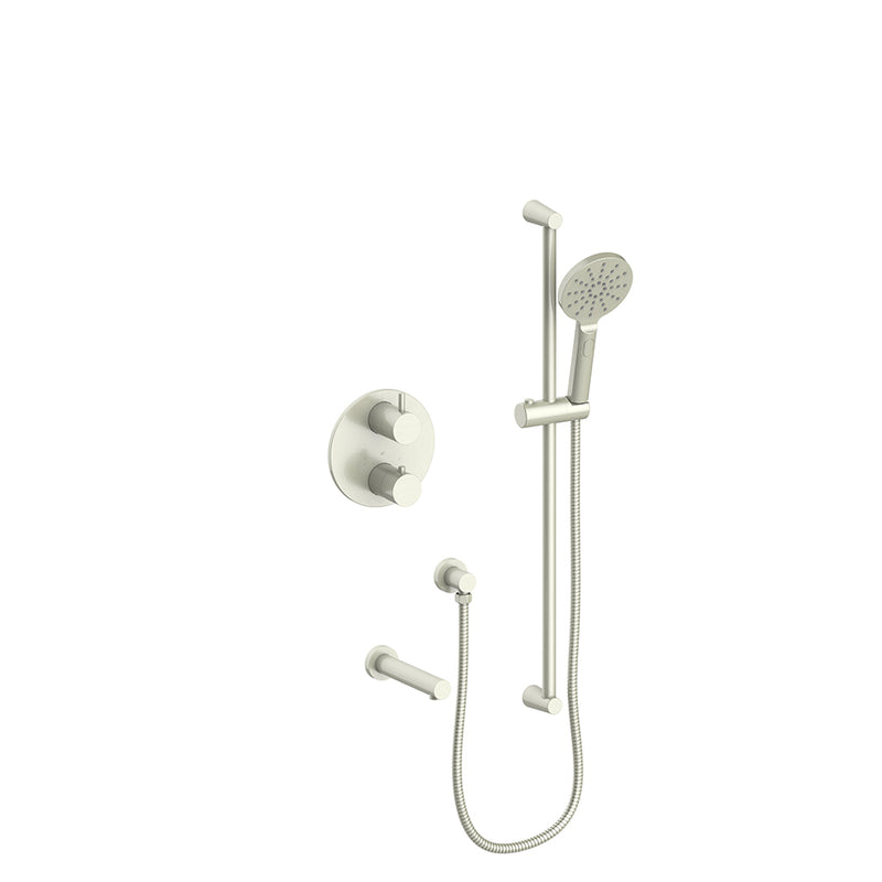 Vogt Worgl Thermostatic Tub & Shower System with Hand Shower & Tub Spout – Brushed Nickel – SET.WL.220.500.BN