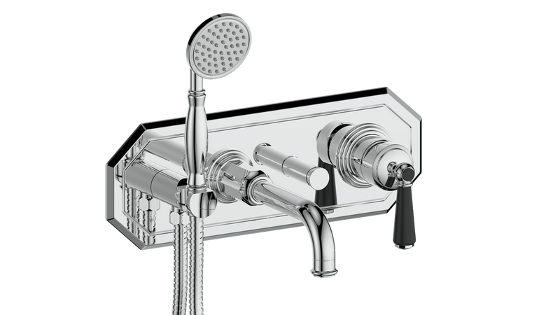 Vogt Carinthia Wall-Mount Tub Filler – Chrome / Matte Black – BF.C1.2210.CB