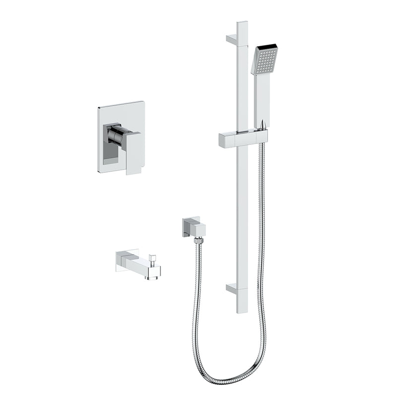 Vogt Kapfenberg 1-Function Pressure-Balanced Tub & Shower System with Hand Shower & Tub Spout – Chrome – SET.AP.110.500.CC
