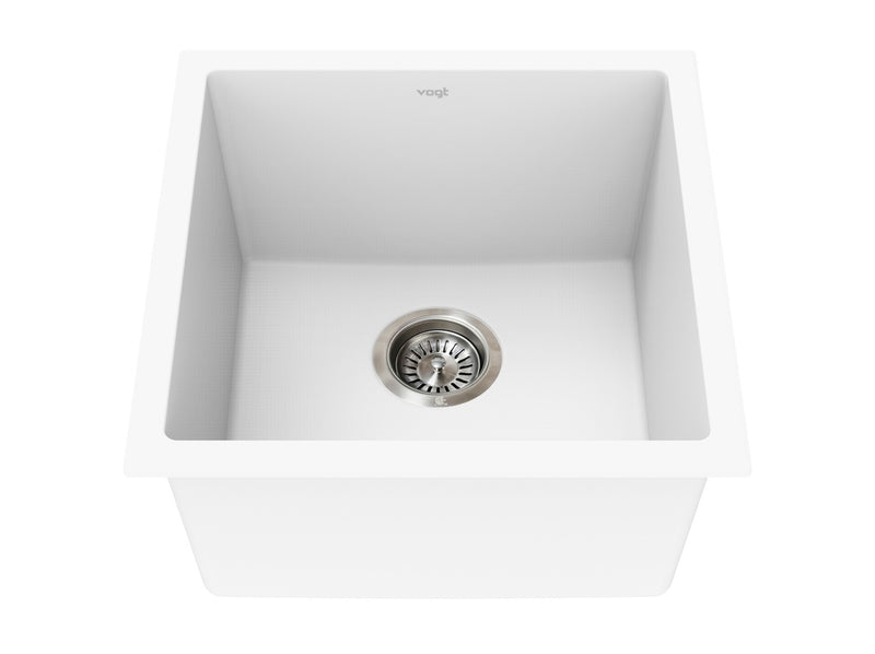 Vogt Vienna GS 17" Single-Bowl Vogranite Bar / Prep Sink – Frost White – KS.1717.V04G-61