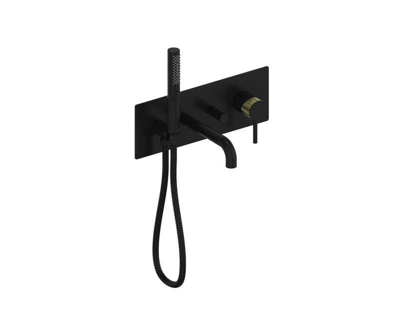 Vogt Drava Wall-Mount Tub Filler – Matte Black / Brushed Gold – BF.DA.2200.BGB