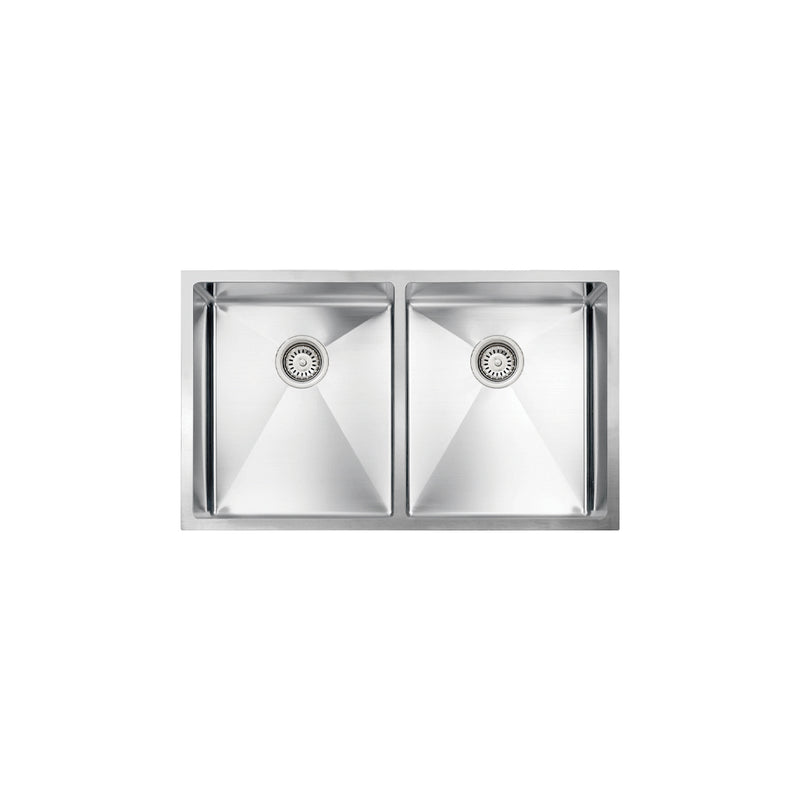 Vogt Bludenz 18R 32" Double-Bowl 18-Gauge Stainless Steel Undermount Kitchen Sink – KS.3218.B18R-61