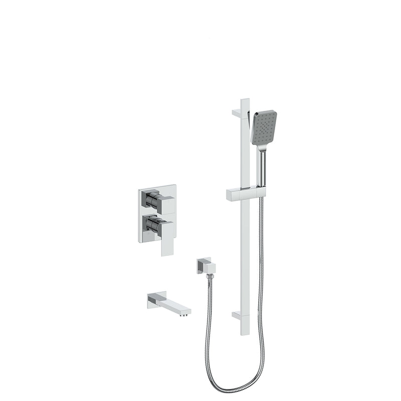 Vogt Kapfenberg 2-Function Pressure-Balanced Tub & Shower System with Hand Shower & Tub Spout – Chrome – SET.KG.210.500.CC