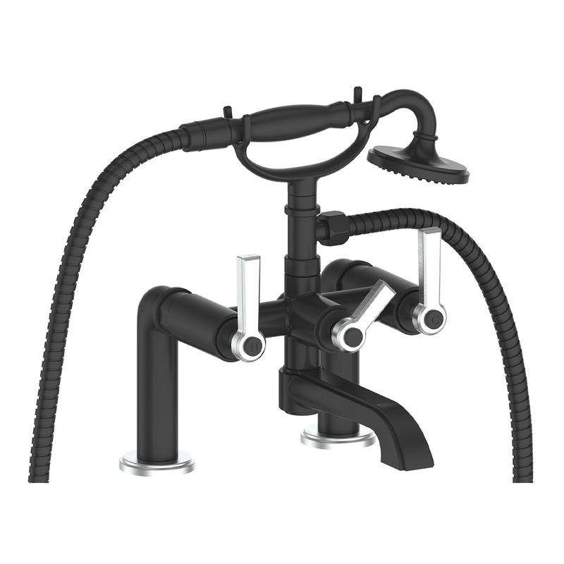 Vogt Zehn 2-Hole Deck-Mount Tub Filler – Matte Black / Stainless Steel – BF.Z1.2000.SB