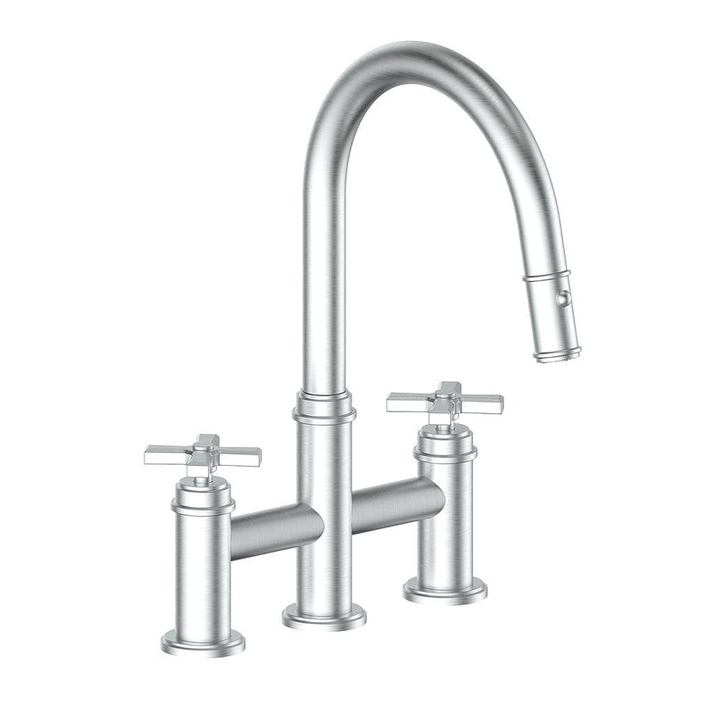 Vogt Zehn Pull-Down Bridge Kitchen Faucet – Stainless Steel – KF.17ZN.1412.SS
