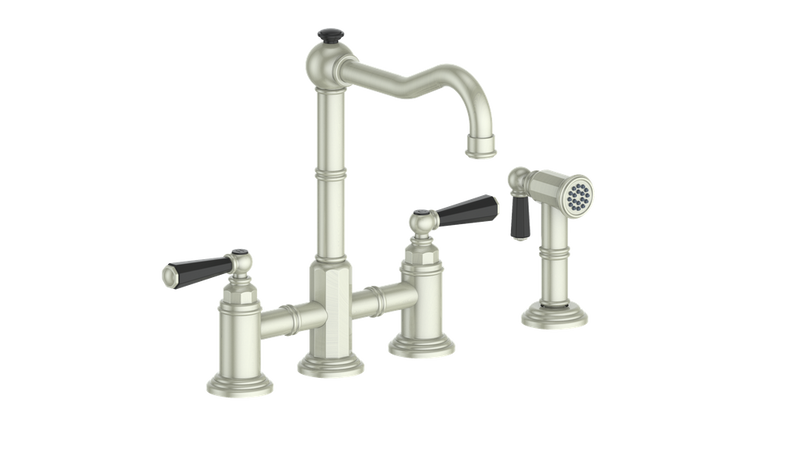 Vogt Carinthia Bridge Kitchen Faucet with Side Spray – Brushed Nickel / Matte Black – KF.11CA.2201.BB