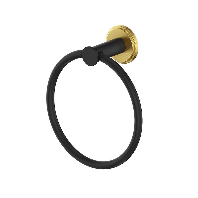 Vogt Zehn Towel Ring – Matte Black / Brushed Gold – BA.0109.BGB
