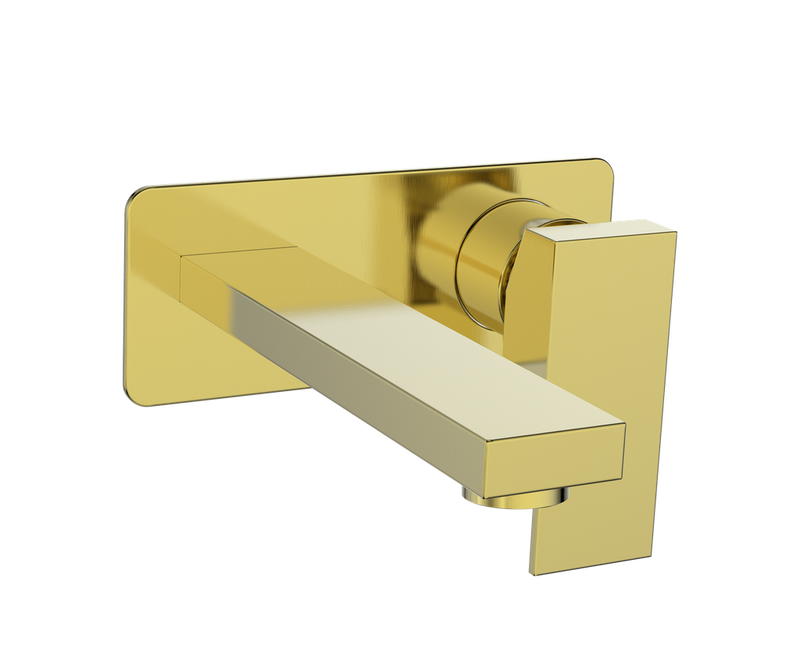 Vogt Kapfenberg Wall-Mount Bathroom Sink Faucet with Single Face Plate – Brushed Gold – BF.KG.1410.BG
