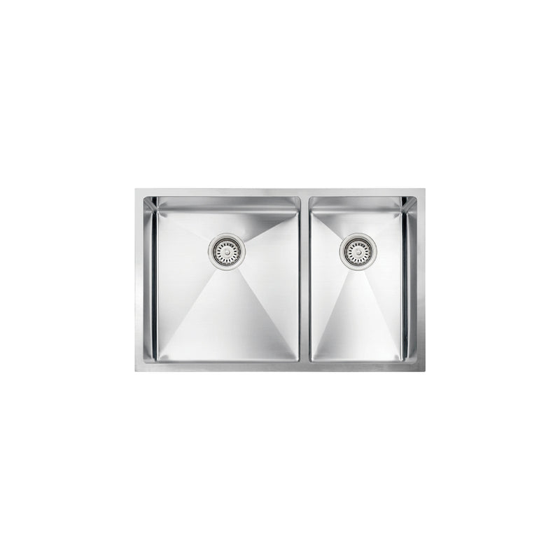 Vogt Ternitz 18R 30" Offset Double-Bowl 18-Gauge Stainless Steel Undermount Kitchen Sink – KS.3018.T18R-61