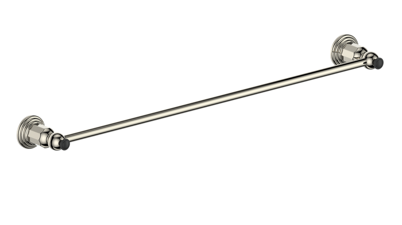 Vogt Carinthia 24" Towel Bar – Polished Nickel / Matte Black – BA.0410.PB