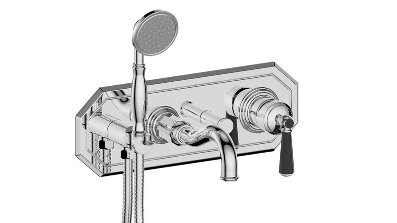 Vogt Carinthia Wall-Mount Tub Filler – Chrome / Matte Black – BF.C2.2220.CB