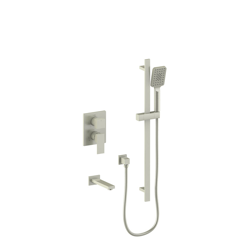 Vogt Kapfenberg 2-Function Pressure-Balanced Tub & Shower System with Hand Shower & Tub Spout – Brushed Nickel – SET.KG.210.500.BN
