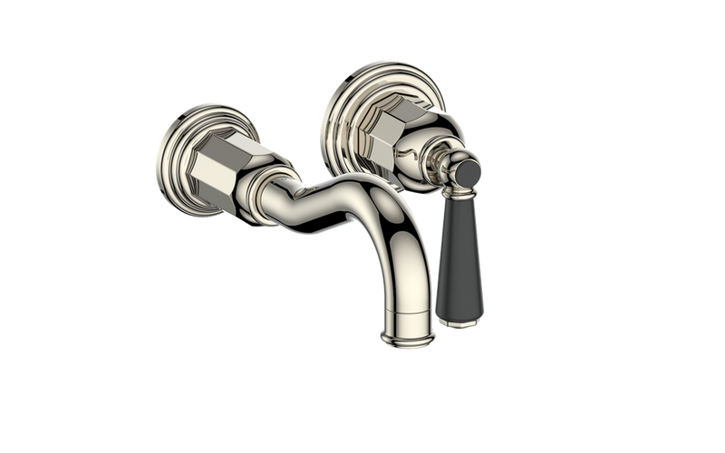 Vogt Carinthia Wall-Mount Bathroom Sink Faucet – Polished Nickel / Matte Black – BF.C1.1420.PB