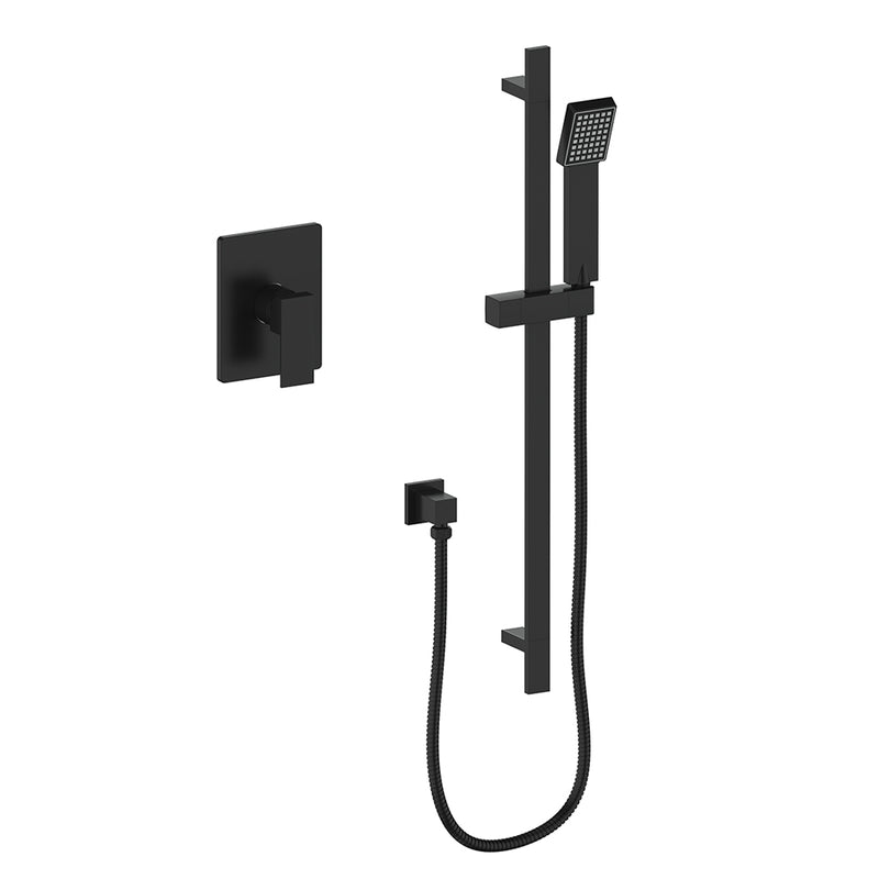 Vogt Kapfenberg 1-Function Pressure-Balanced Shower System with Hand Shower – Matte Black – SET.AP.110.100.MB