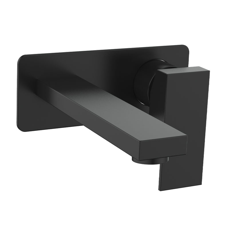 Vogt Kapfenberg Wall-Mount Bathroom Sink Faucet with Single Face Plate – Matte Black – BF.KG.1410.MB