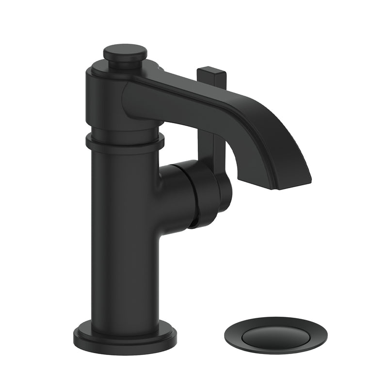 Vogt Zehn Single-Hole Bathroom Sink Faucet with Pop-Up Drain – Matte Black – BF.ZN.1001.MB