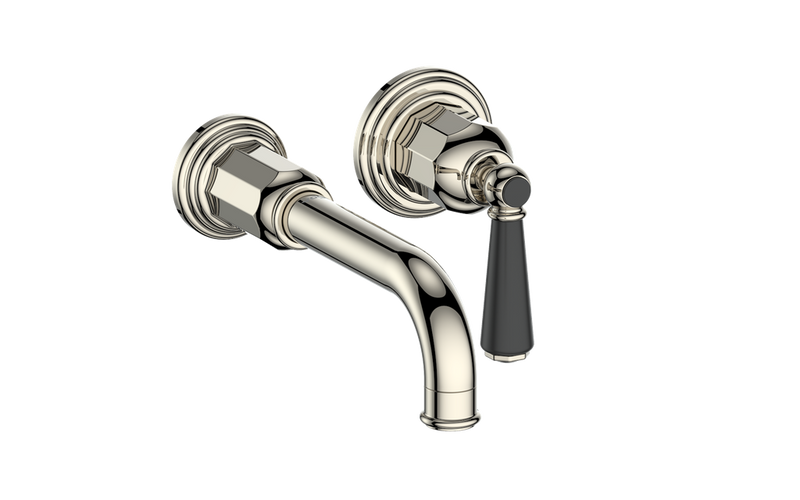 Vogt Carinthia Wall-Mount Bathroom Sink Faucet – Polished Nickel / Matte Black – BF.C1.1410.PB