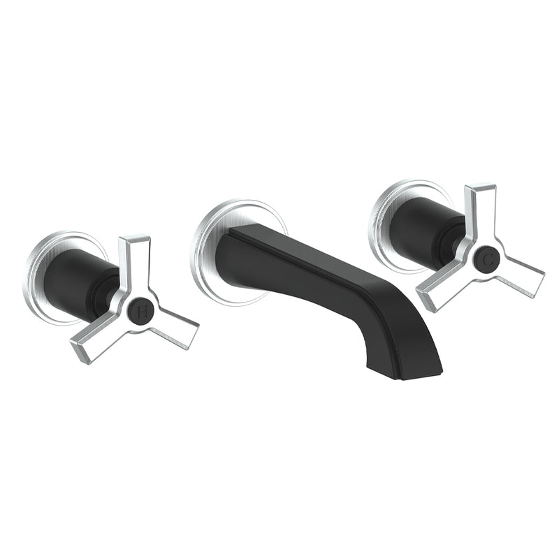 Vogt Zehn Wall-Mount Bathroom Sink Faucet – Matte Black / Stainless Steel – BF.Z3.1500.SB