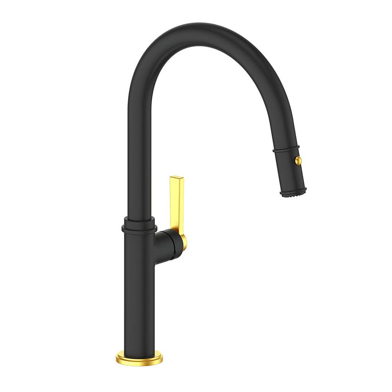 Vogt Zehn Pull-Down Kitchen Faucet – Matte Black / Brushed Gold – KF.16ZN.1112.BGB