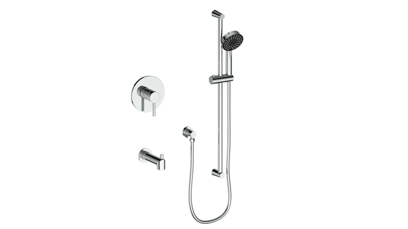 Vogt Worgl Pressure-Balanced Tub & Shower System with Hand Shower & Tub Spout – Chrome – SET.OR.110.500.CC