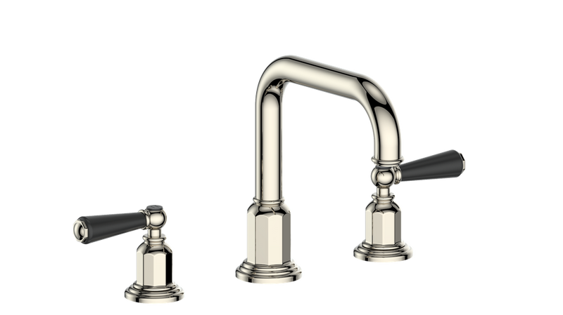 Vogt Carinthia 8" Widespread Bathroom Sink Faucet with Pop-Up Drain – Polished Nickel / Matte Black – BF.C1.1331.PB