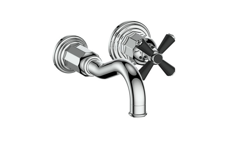 Vogt Carinthia Wall-Mount Bathroom Sink Faucet – Chrome / Matte Black – BF.C3.1420.CB