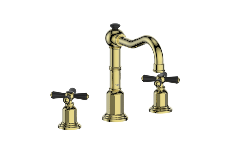 Vogt Carinthia 8" Widespread Bathroom Sink Faucet with Pop-Up Drain – Brushed Gold / Matte Black – BF.C3.1321.BGB