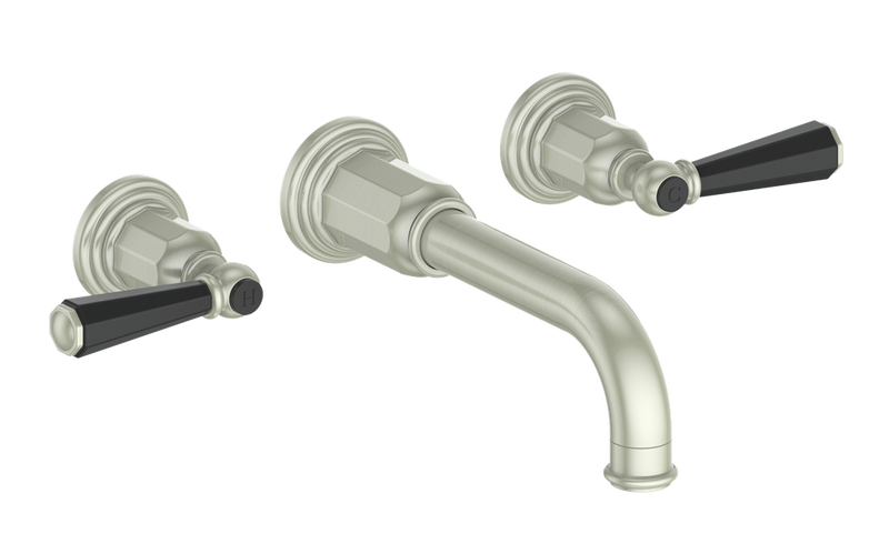 Vogt Carinthia 8" Widespread Wall-Mount Bathroom Sink Faucet – Brushed Nickel / Matte Black – BF.C2.1510.BB