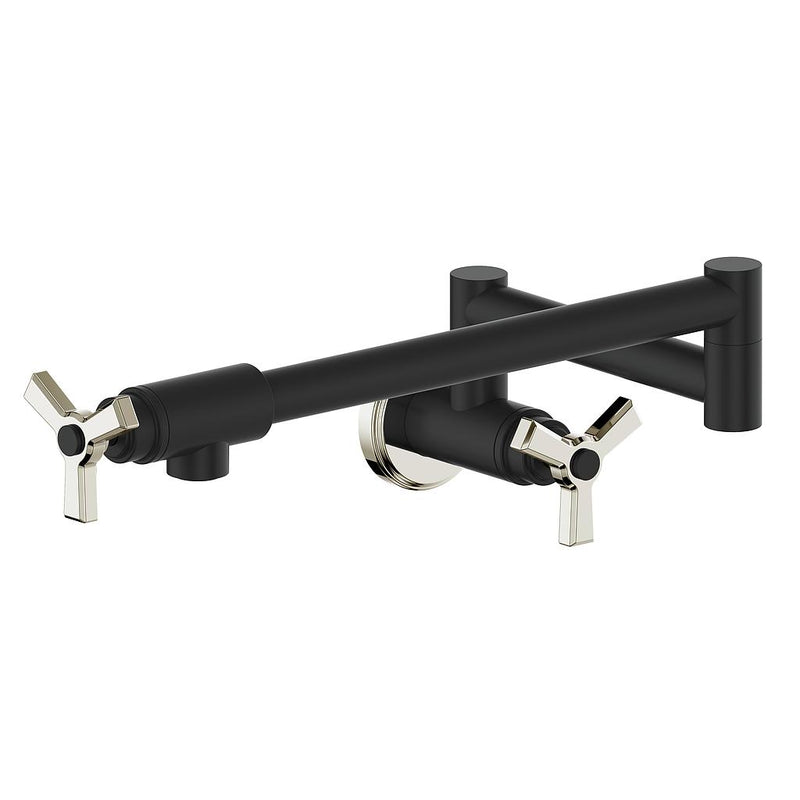 Vogt Zehn Kitchen Pot Filler – Matte Black / Polished Nickel – KF.ZN.13.PB