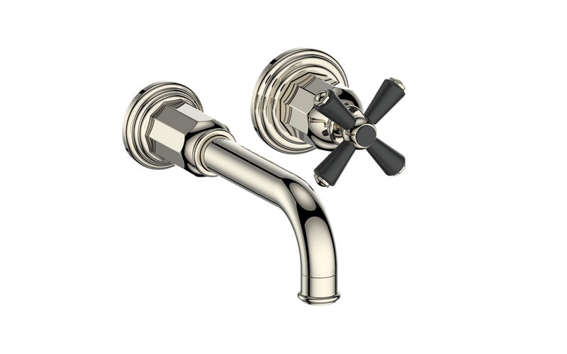Vogt Carinthia Wall-Mount Bathroom Sink Faucet – Polished Nickel / Matte Black – BF.C3.1410.PB