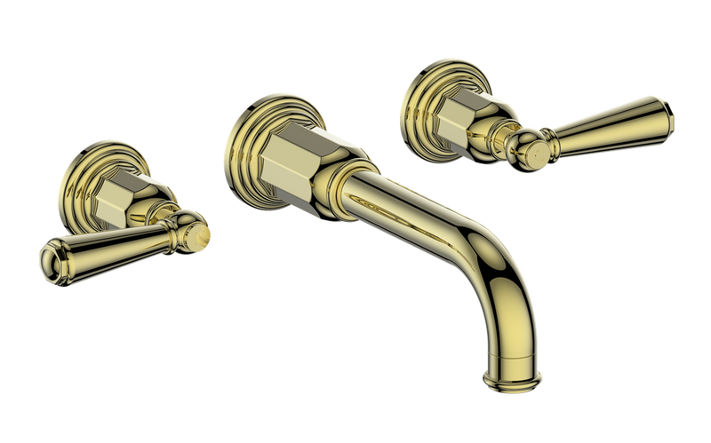 Vogt Carinthia 8" Widespread Wall-Mount Bathroom Sink Faucet – Brushed Gold – BF.C1.1510.BG